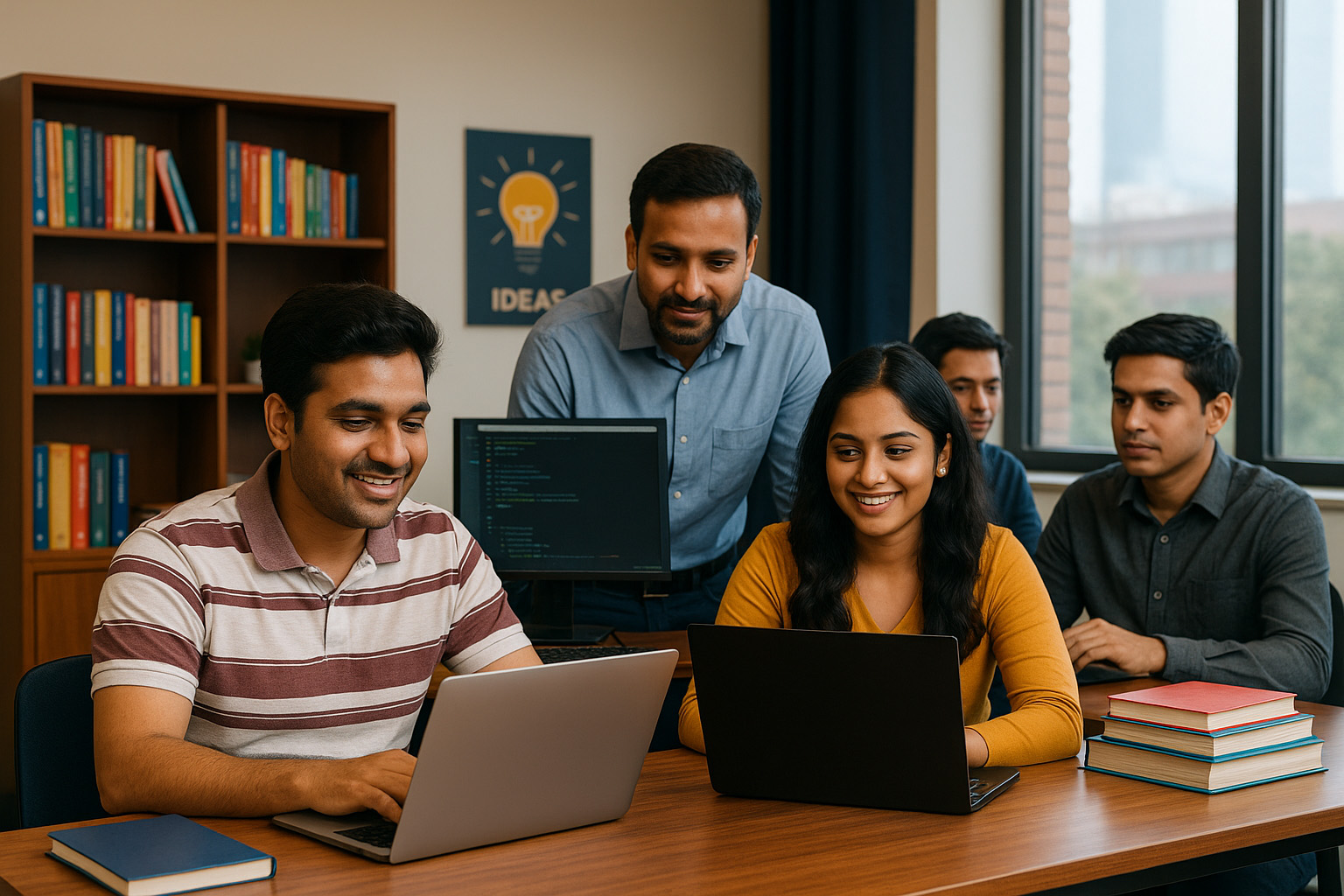 team members in office