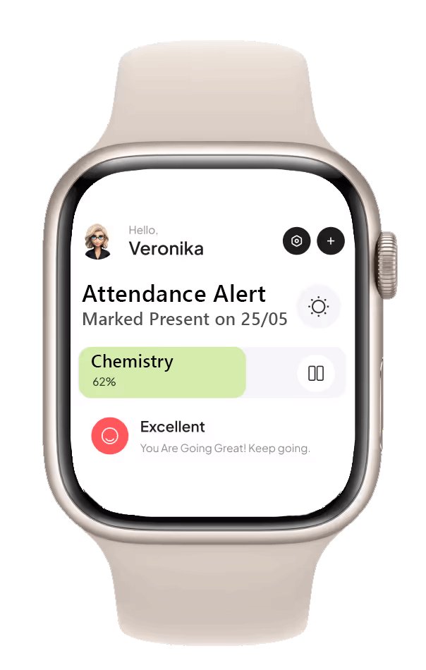 A watch screen with notifications